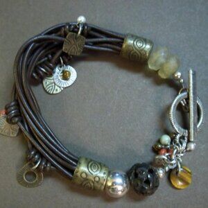 B1889 Retired Silpada Leather Cha-cha Bracelet